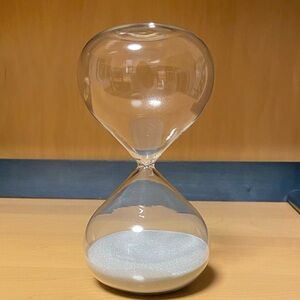 Clear Glass Hourglass with White Sand